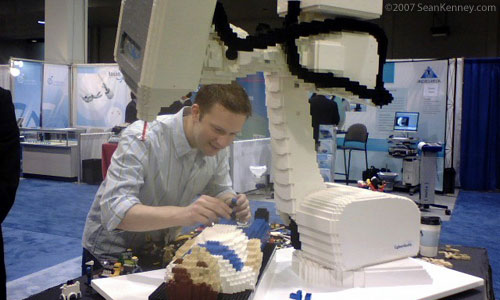 LEGO sculpture of medical robot