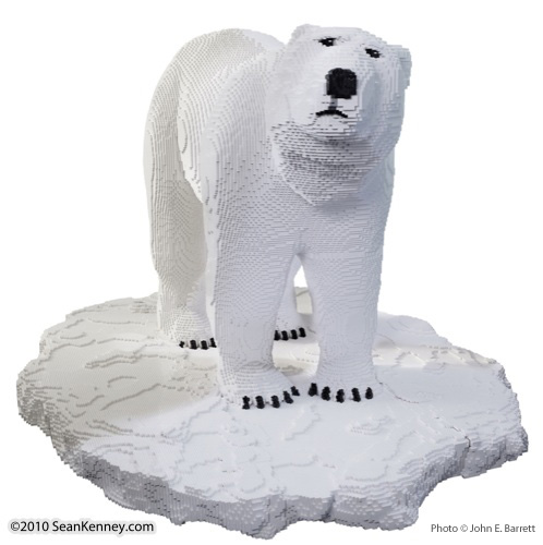 LEGO sculpture Sean Kenney polar bear polarbear arctic animal philadephila philly zoo creatures of habitat