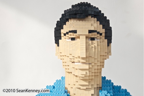 Life-size LEGO portrait by artist Sean Kenney.  LEGO portraits