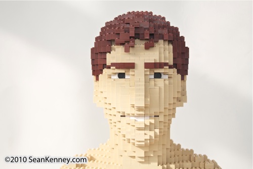 Life-size LEGO portrait by artist Sean Kenney.  LEGO portraits