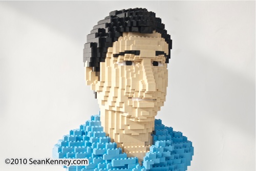 Life-size LEGO portrait by artist Sean Kenney.  LEGO portraits