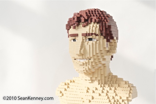 Life-size LEGO portrait by artist Sean Kenney.  LEGO portraits