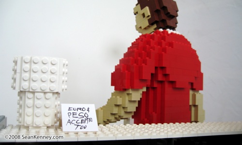 Two short orders: Sculpture created with LEGO bricks by artist Sean Kenney