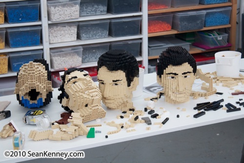 Life-size LEGO portrait by artist Sean Kenney.  LEGO portraits