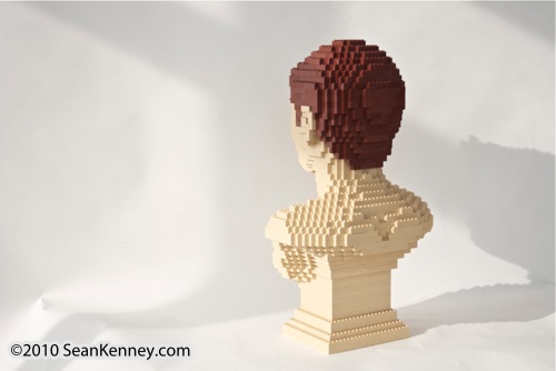 Life-size LEGO portrait by artist Sean Kenney.  LEGO portraits