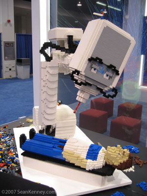 LEGO sculpture of medical robot