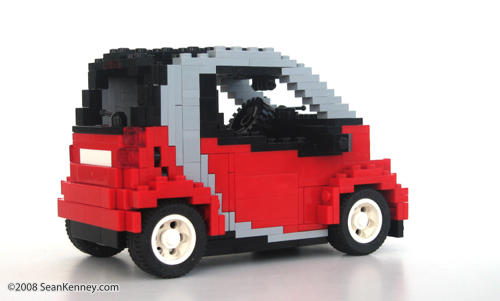 Smart ForTwo Passion sculpture built with LEGO bricks by artist Sean Kenney