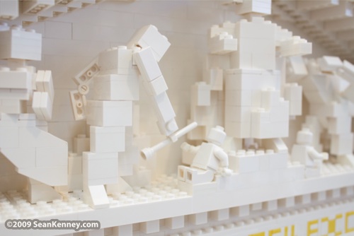 New York Stock Exchange, LEGO brick, artist Sean Kenney, building, manhattan, wall street