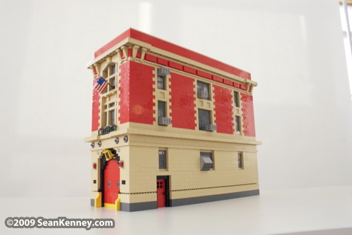 Ghostbusters Firehouse Ladder 18 built with LEGO bricks by Sean Kenney