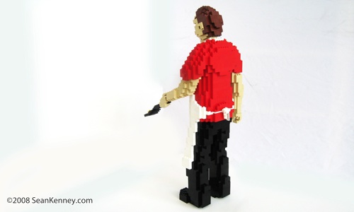 Two short orders: Sculpture created with LEGO bricks by artist Sean Kenney