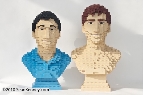 Life-size LEGO portrait by artist Sean Kenney.  LEGO portraits