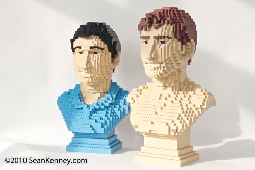 Life-size LEGO portrait by artist Sean Kenney.  LEGO portraits