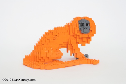 LEGO sculpture Sean Kenney golden lion tamarins monkey monkeys philadephila philly zoo creatures of habitat