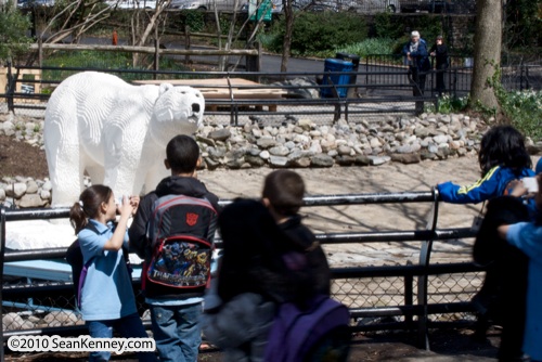 LEGO sculpture Sean Kenney polar bear polarbear arctic animal philadephila philly zoo creatures of habitat