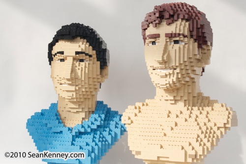 Life-size LEGO portrait by artist Sean Kenney.  LEGO portraits