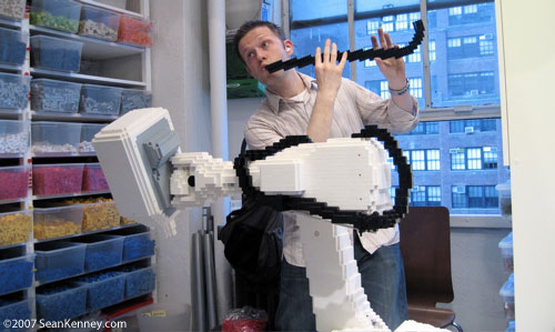 LEGO sculpture of medical robot