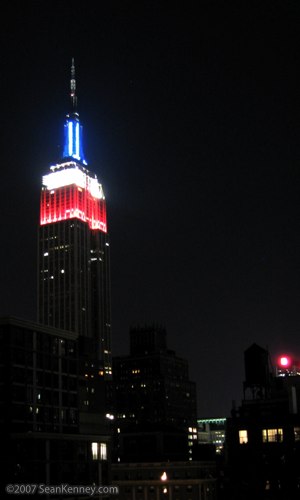 Empire State Building lit at night