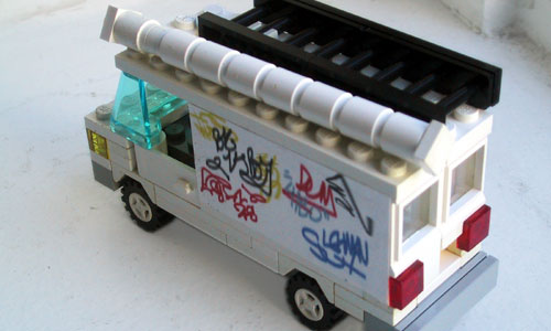 LEGO Cargo van with grafitti