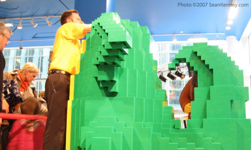 LEGO Giant Alligator built at FAO Schwarz