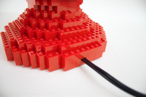 LEGO lamp : Sean Kenney Design : Lamp cable detail