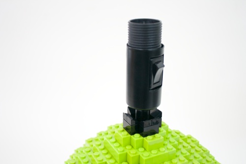 LEGO lamp : Sean Kenney Design : Lamp socket detail