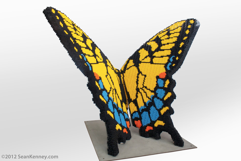 Tiger-swallowtail-butterfly LEGO art by Sean Kenney