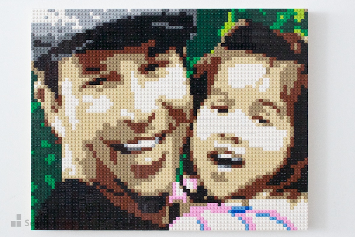A-girl-her-dad-and-his-hat LEGO art by Sean Kenney