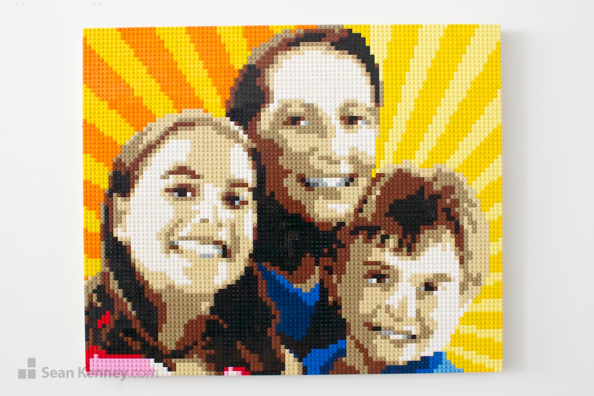 Yellow-family LEGO art by Sean Kenney