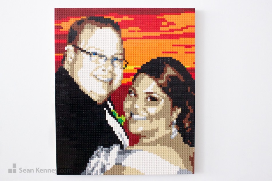Wedding-couple LEGO art by Sean Kenney