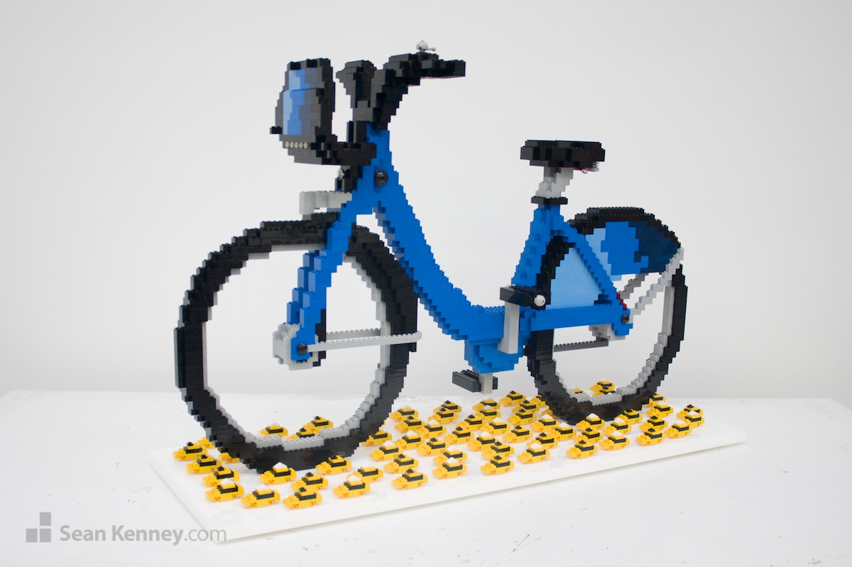 New-york-city-bike-share-the-new-taxi LEGO art by Sean Kenney