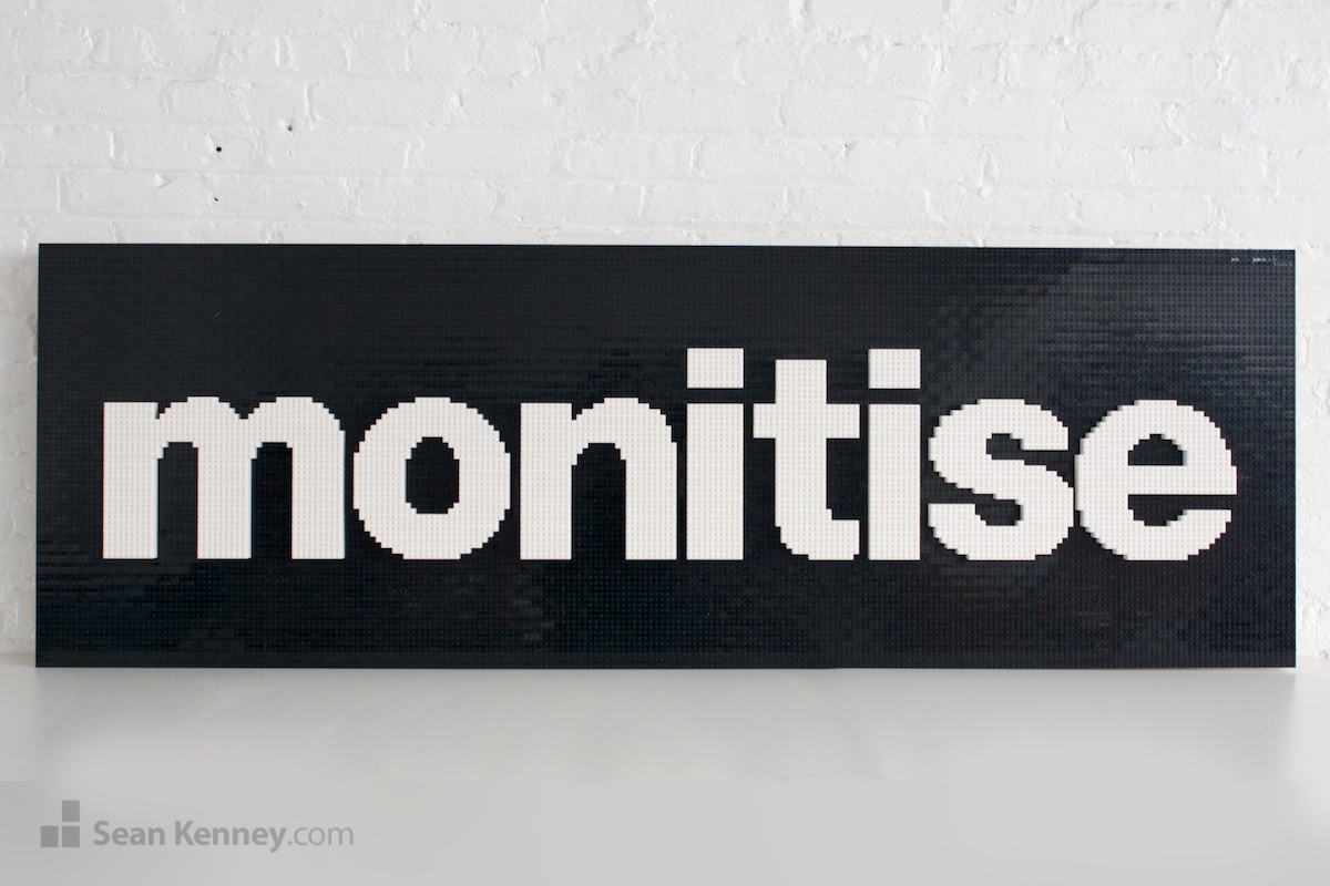Monitise-logo LEGO art by Sean Kenney