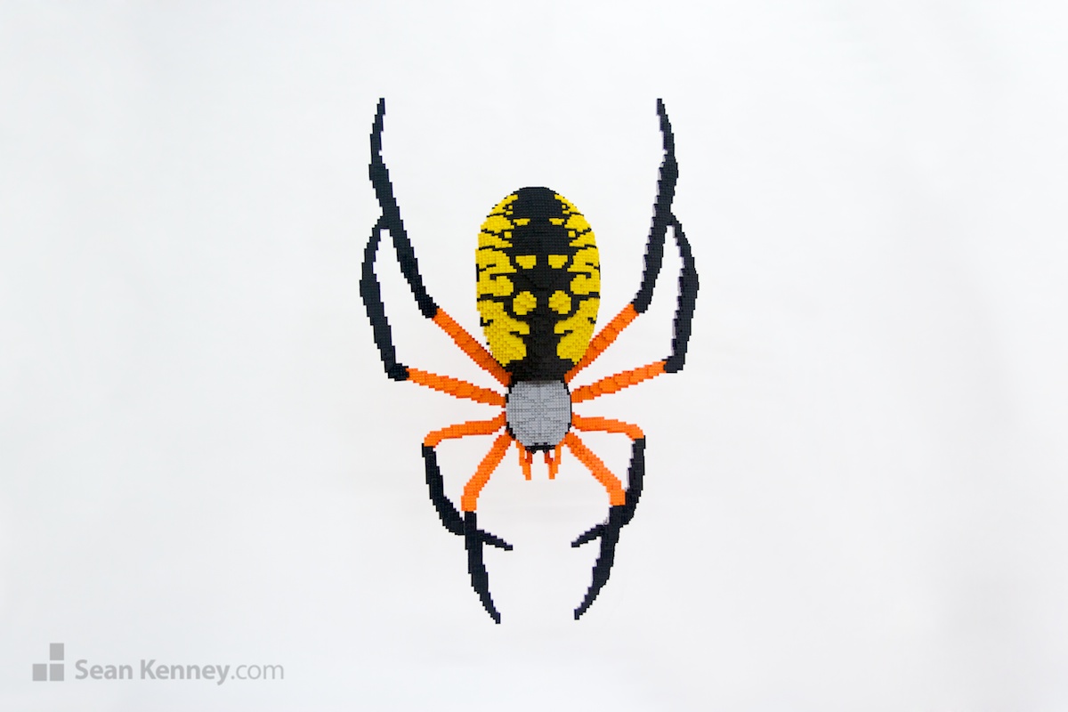 Corn-spider LEGO art by Sean Kenney