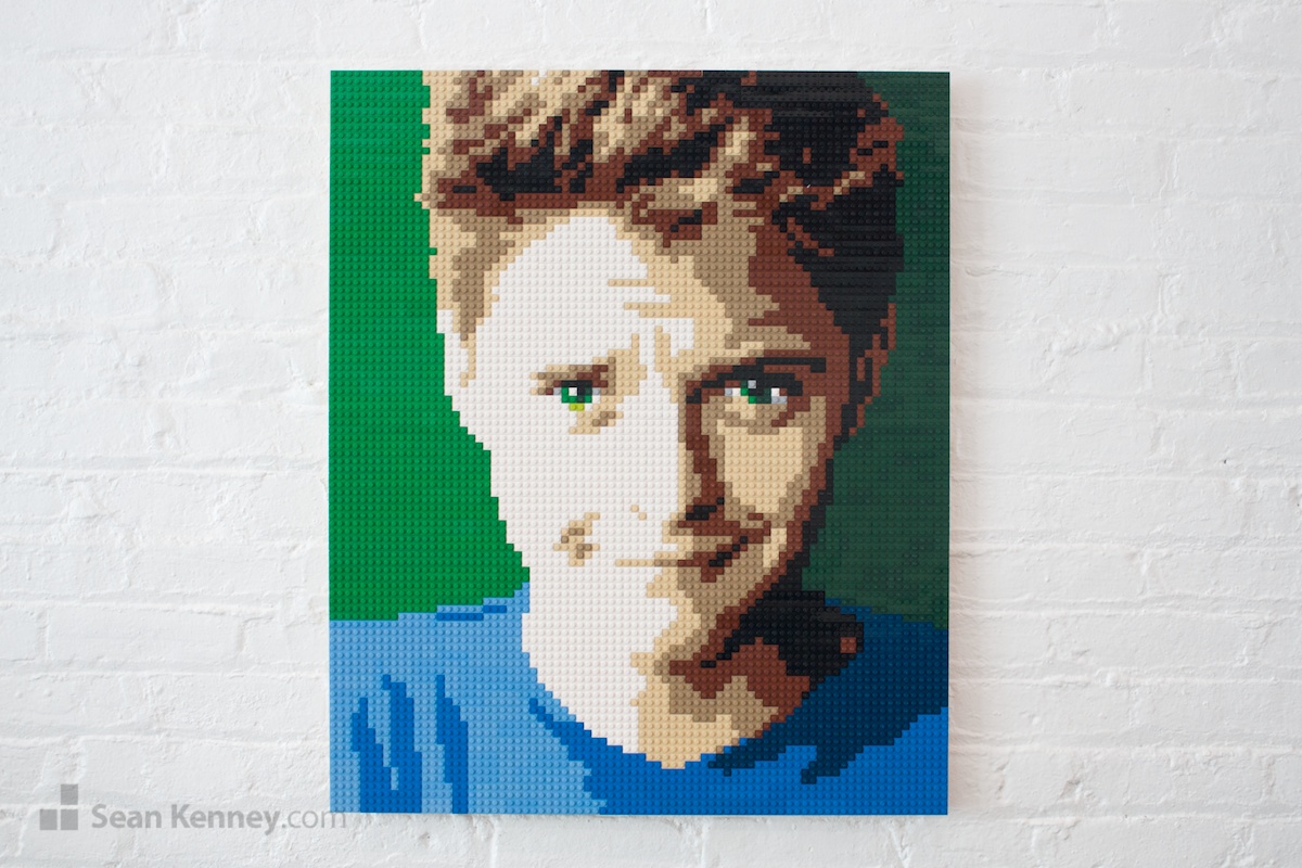 Eyebrow-raised LEGO art by Sean Kenney