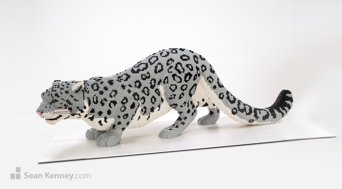 Snow-leopard LEGO art by Sean Kenney