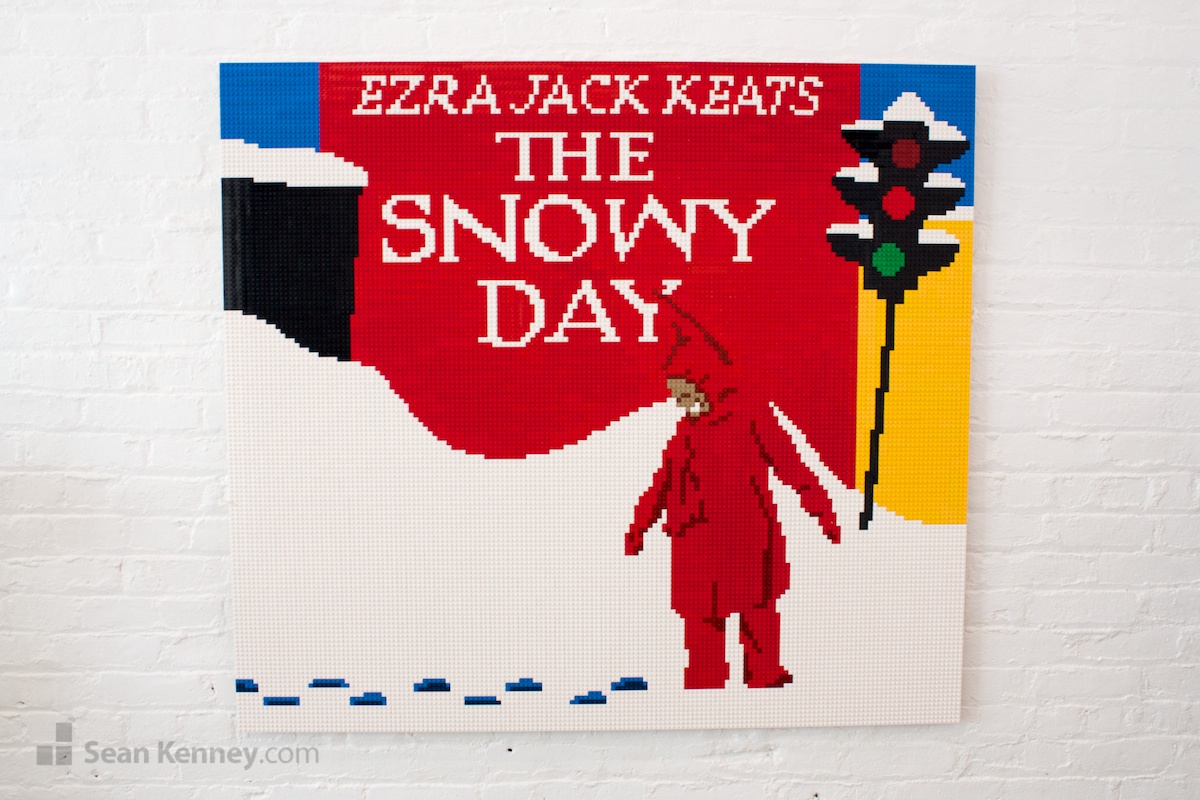 The-snowy-day-by-erza-jack-keats LEGO art by Sean Kenney