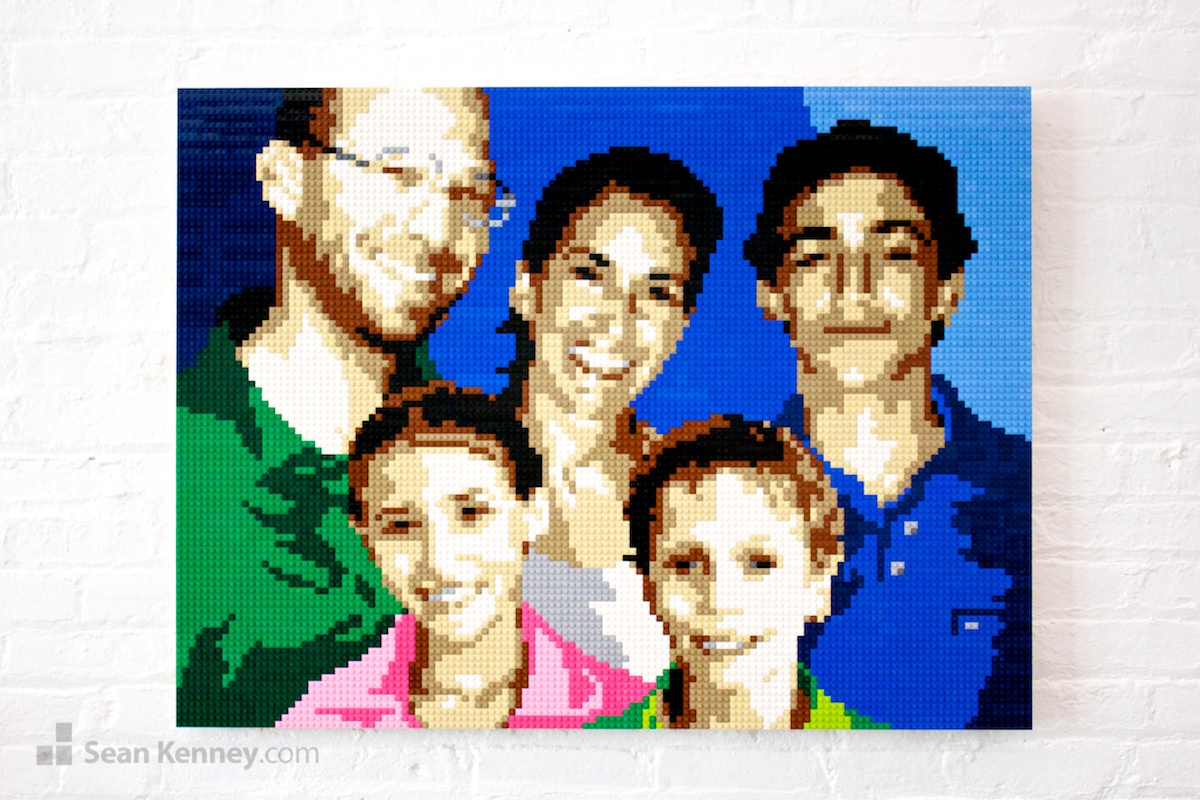 Family-portrait LEGO art by Sean Kenney