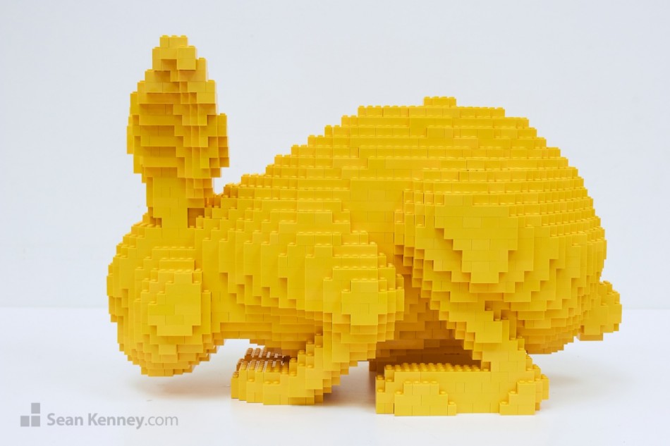 Sean Kenney's art with LEGO bricks : Yellow bunny