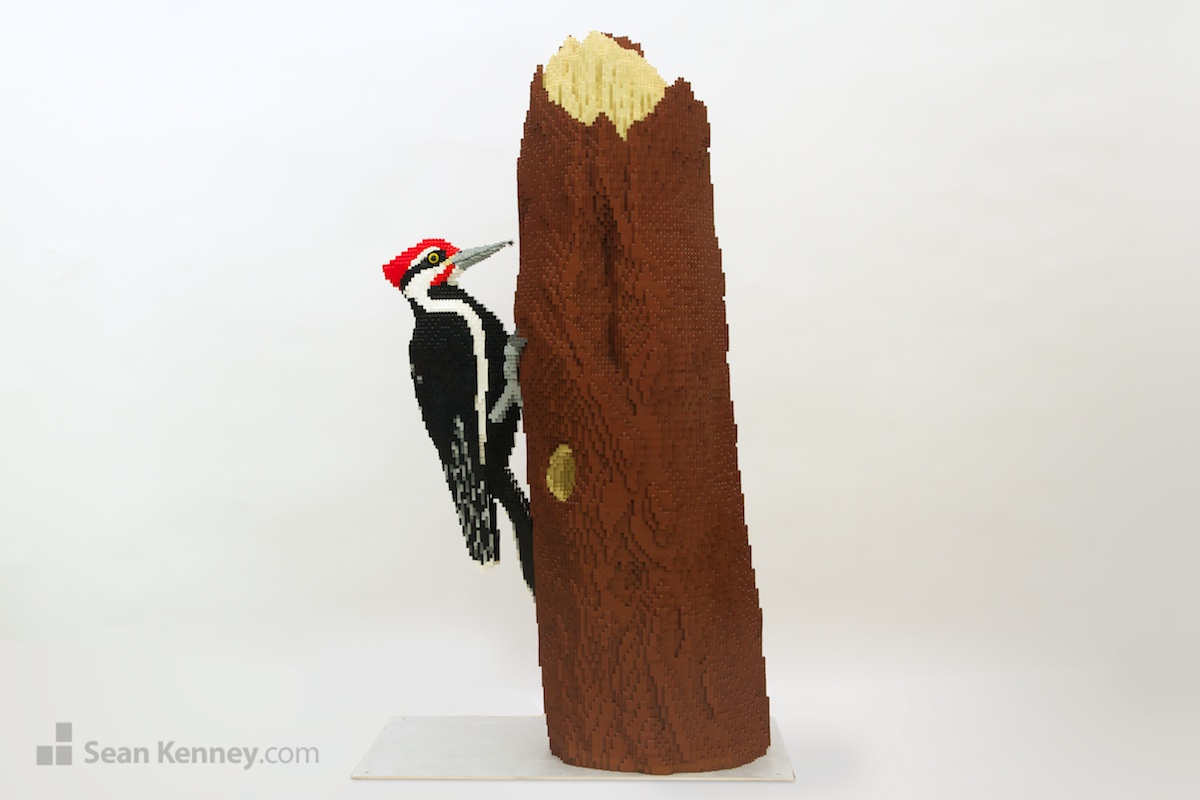 Pileated-woodpecker LEGO art by Sean Kenney