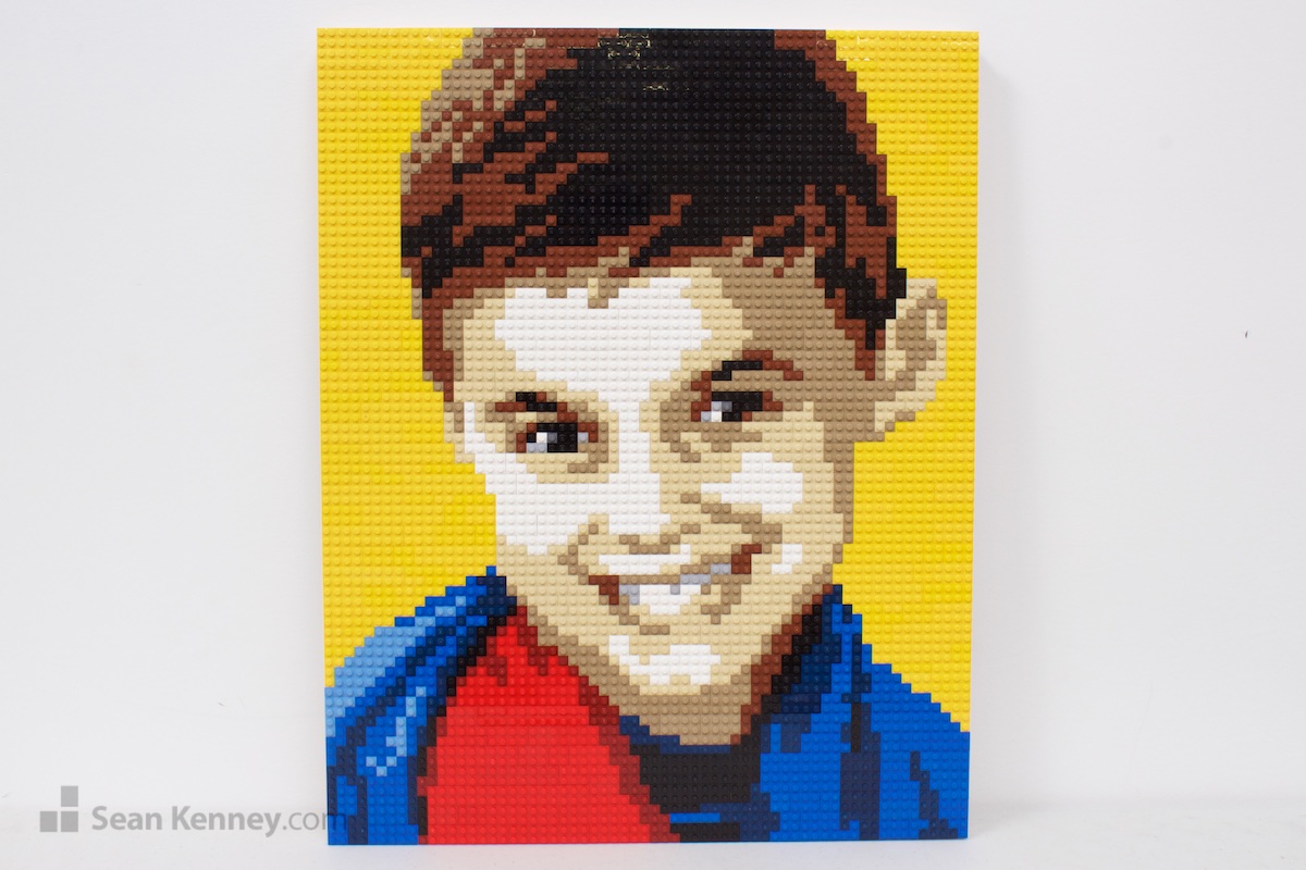 Younger-brother LEGO art by Sean Kenney