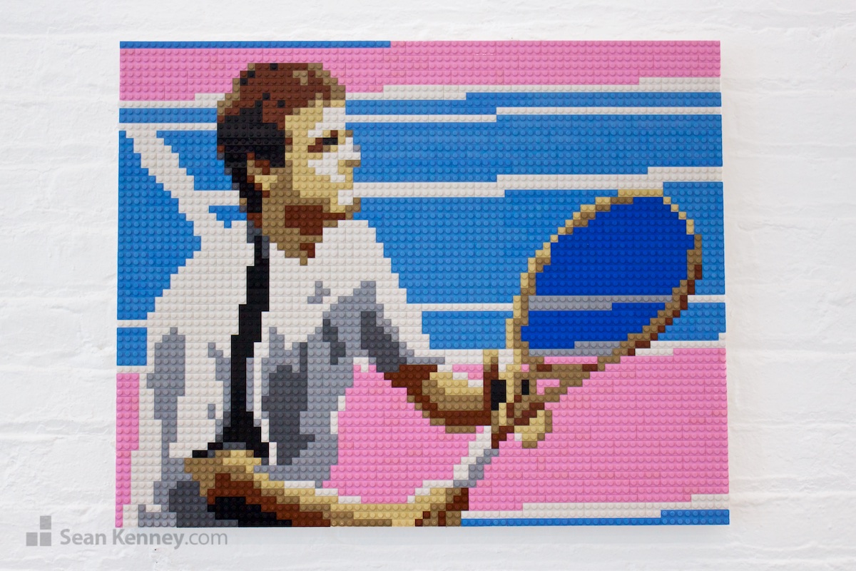 Tennis-player LEGO art by Sean Kenney