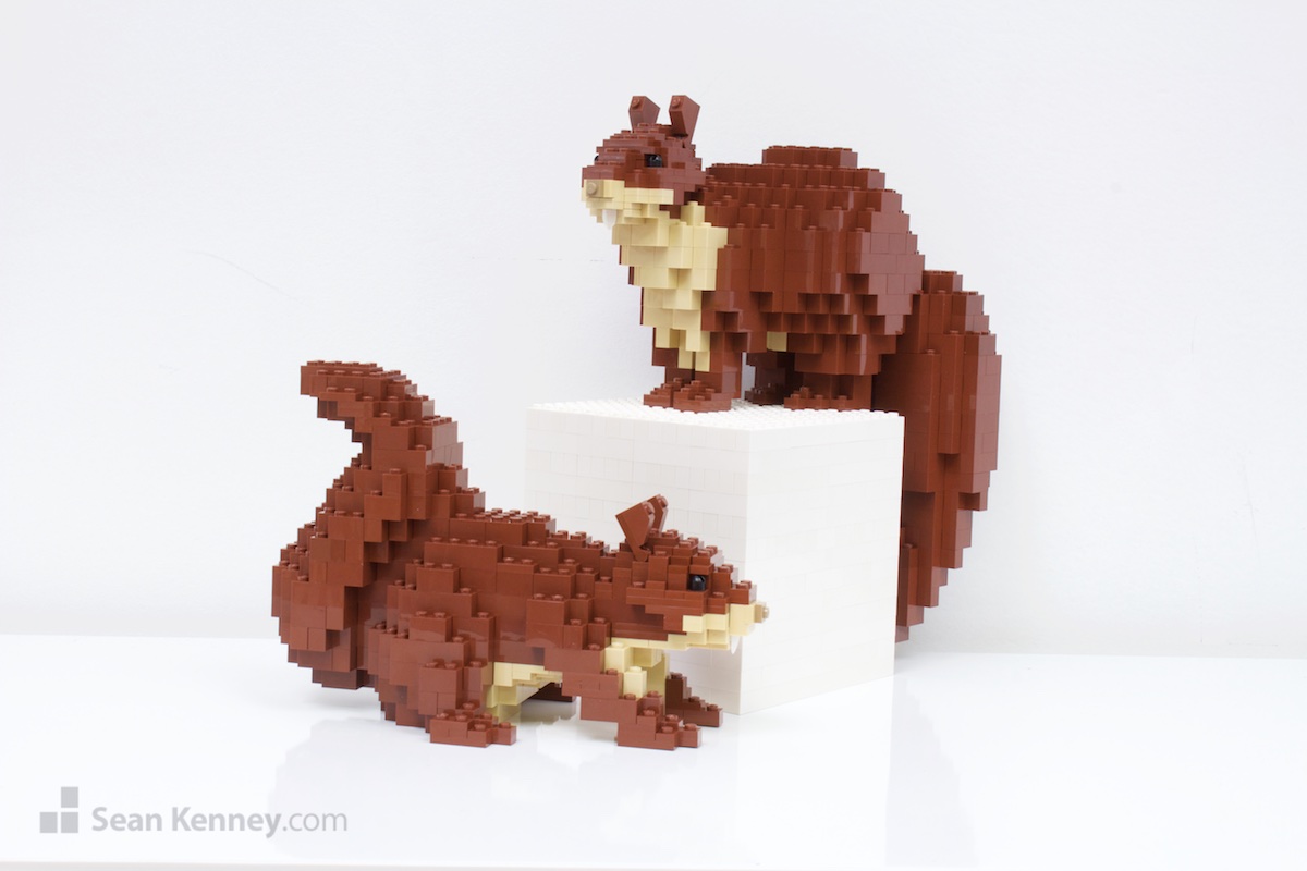 Squirrels LEGO art by Sean Kenney