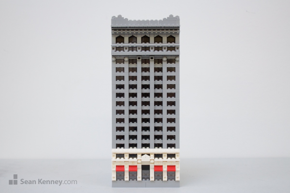 Old-grey-office-building LEGO art by Sean Kenney