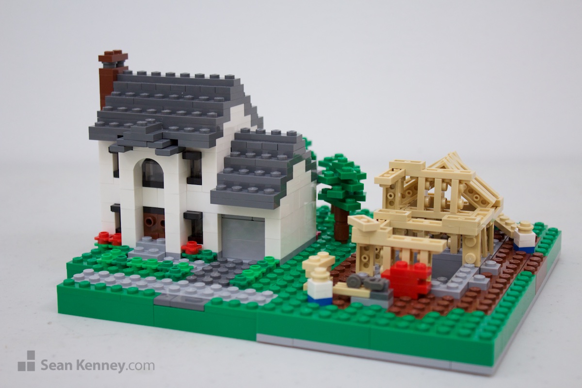 Suburban-single-family-homes LEGO art by Sean Kenney