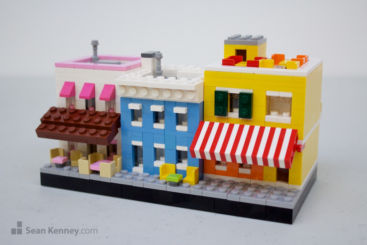 Waterfront-restaurants LEGO art by Sean Kenney