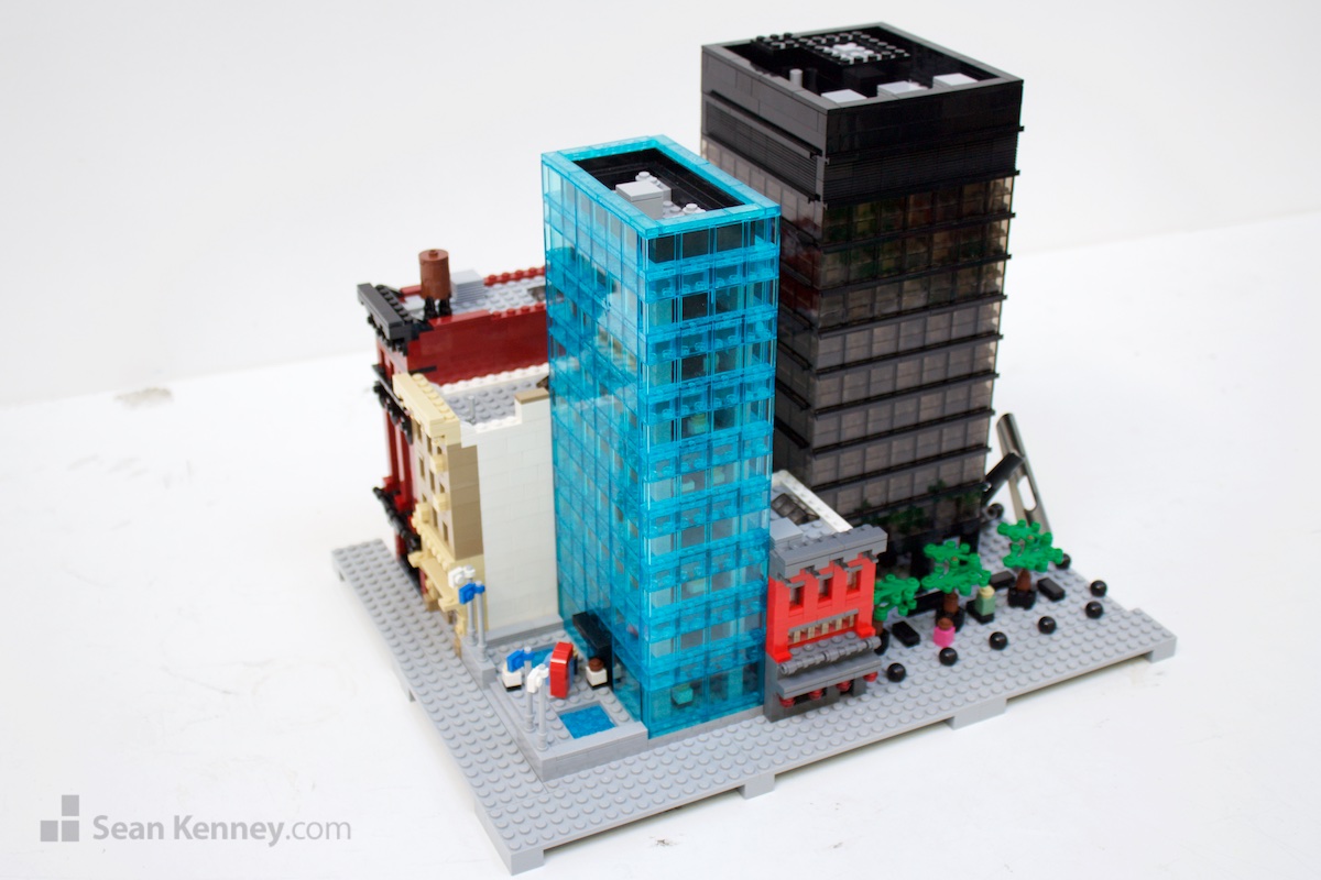 Midtown-city-office-block LEGO art by Sean Kenney
