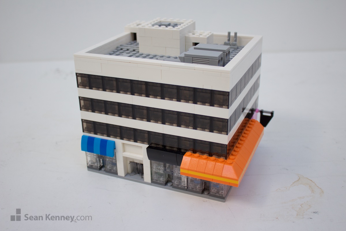 Little-downtown-office-building LEGO art by Sean Kenney