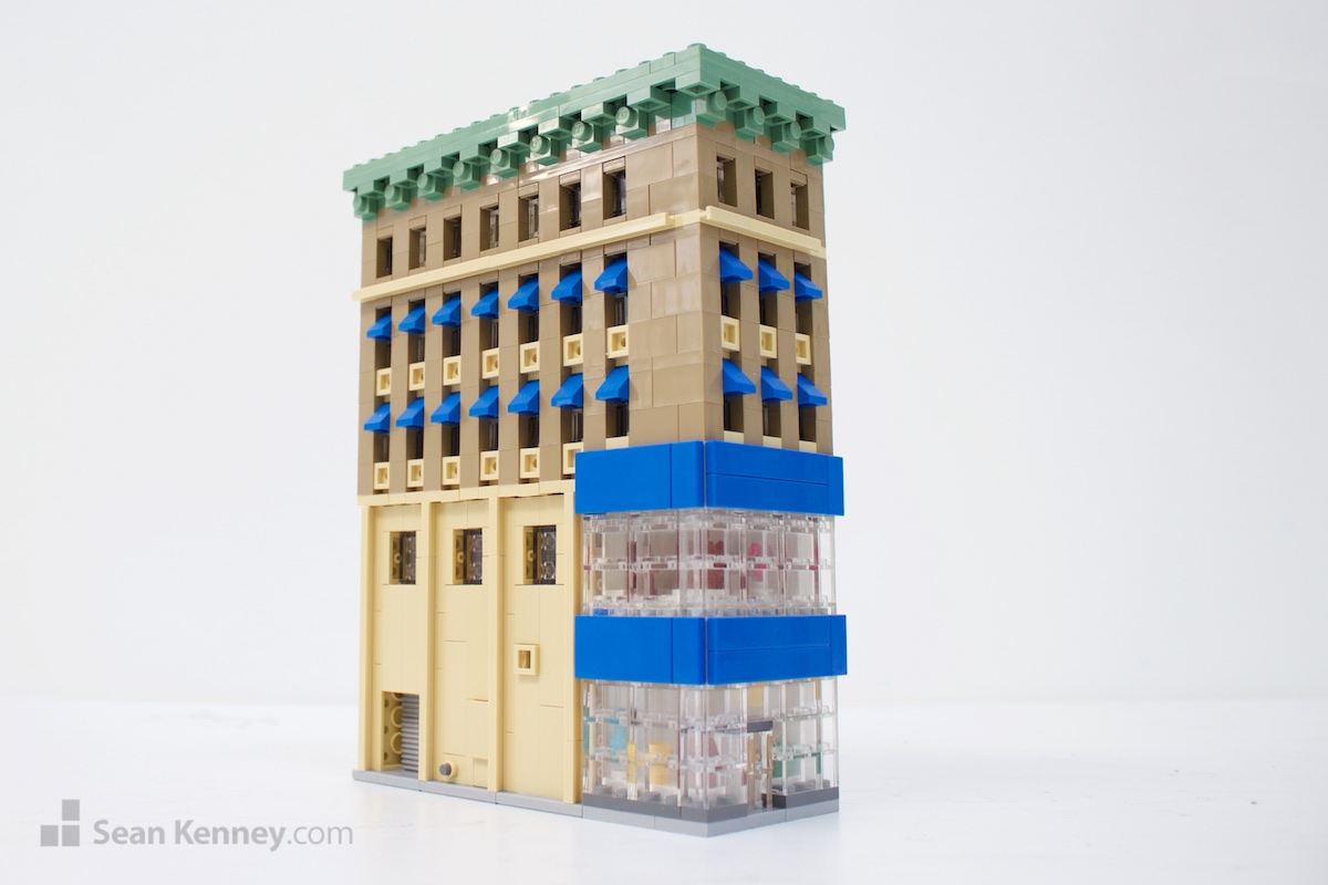 Tiny-department-store-on-fulton-street LEGO art by Sean Kenney