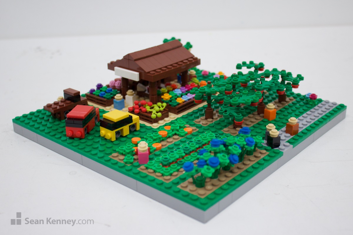 Farmers-market LEGO art by Sean Kenney