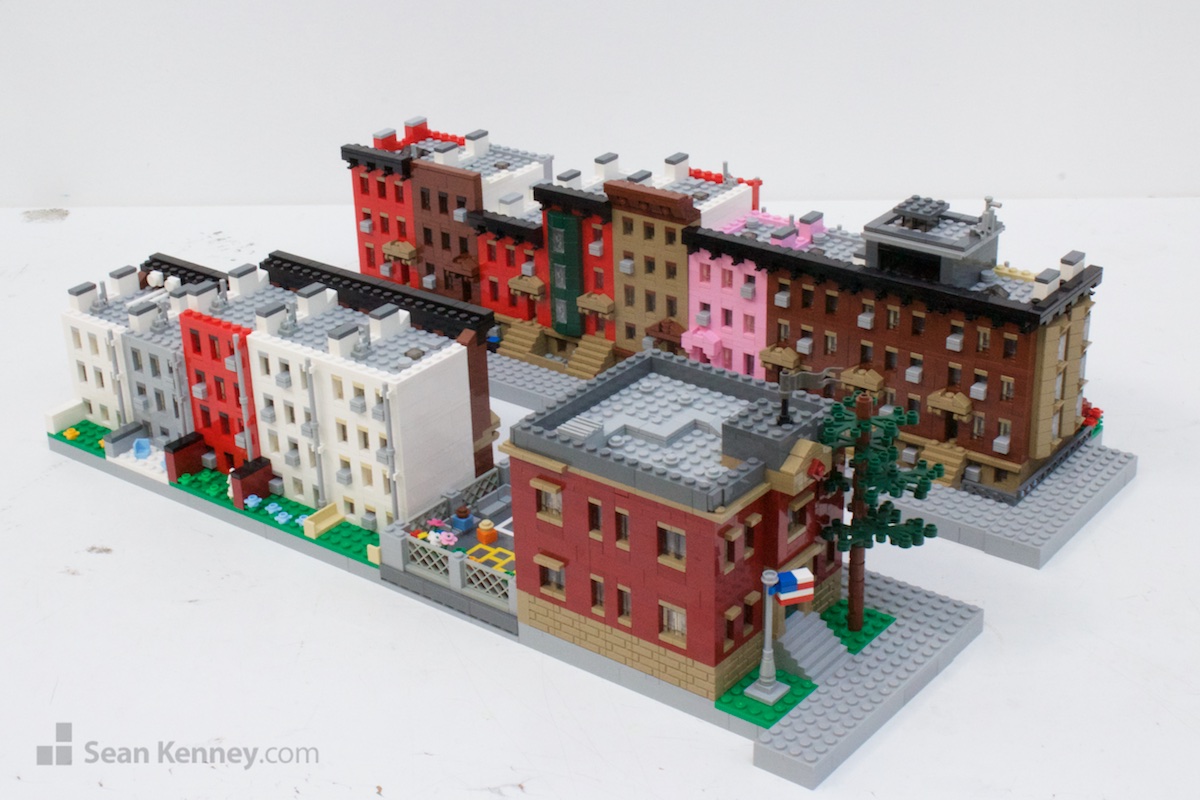 Brooklyn-city-block LEGO art by Sean Kenney