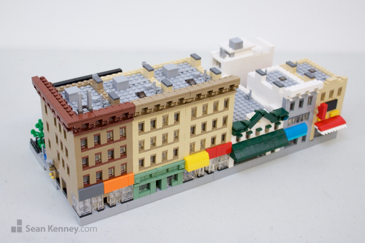5th-avenue-brooklyn-city-block LEGO art by Sean Kenney